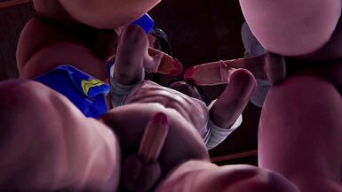 Futanari Tsunade and Chun Li fuck a guy [2futa x male] - 2 image