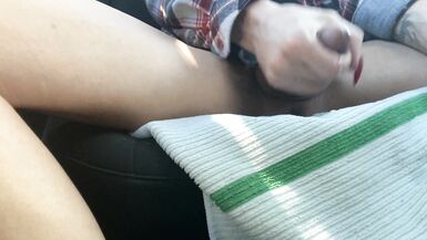 TS SHOOTS LOAD IN UBER - 15 image