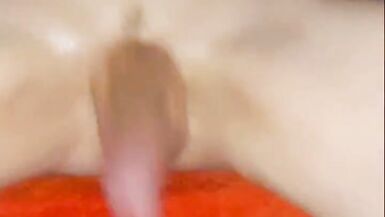 School dress clip with sticky messy cum on thigh - 8 image