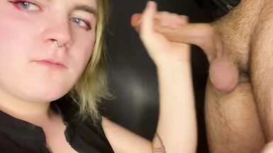 Tgirl Chokes on Fat Cock - 2 image