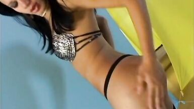 Beautiful tranny with raven hair and her Brazilian boyfriend - 3 image