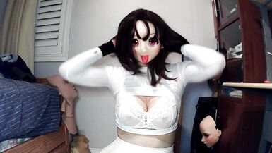 Anime Girl Happi Pt 5! Female mask girl Happi and kigurumi Celli forever! Masking in Celli doll mask - 12 image