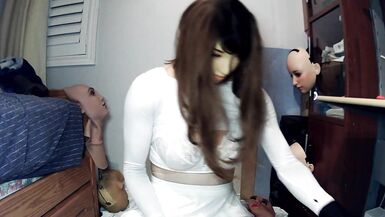 Anime Girl Happi Pt 5! Female mask girl Happi and kigurumi Celli forever! Masking in Celli doll mask - 5 image