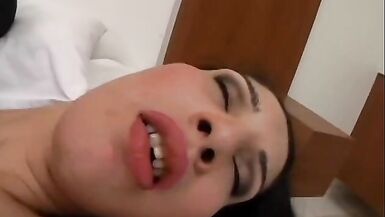 Horny stud fucking sexy tranny on the bed after getting a BJ - 11 image