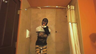 Self bondage at bathroom and went wrong - 15 image