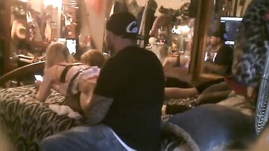 Tri-Play Trans gets pegged bye Blondie while Taking Big Cock 100% Homemade Raw uncut footage - 3 image