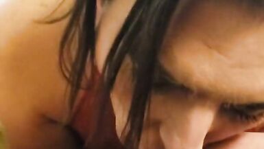 Shemale Slut Sucks Tiny Uncut Cock - 3 image