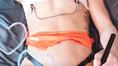 Sissy's Butthole Gets Torn Apart From Her From 2 Seperate Dildos Sex Machine - 9 image