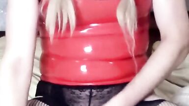 Trans Crossdresser hung T girl wanking - 14 image