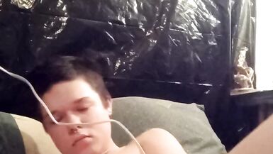 Filling my self with big clear cock and making my tiny dick - 9 image