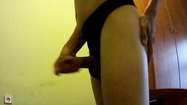 Thong Try on haul! CD gets horny and jerks off with new bra - 13 image