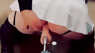 PAWSissy Struggles with Dildo and Fuck Machine - 5 image