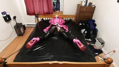 Sissy Maids Bed Bondage - 4 image