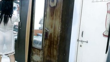 Beautiful inexperienced crossdresser femboy in a white sheer traditional wear. - 3 image