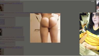 Straight guy jacks off to some trans and femboys vids making a mess on his desktop and shorts - 2 image