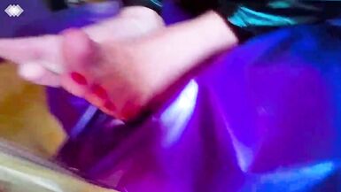 Foot licking slut in pvc for shemale mistress - 4 image
