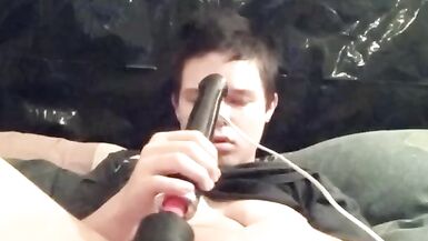 Fucking myself with my two tone cock pt2