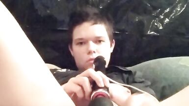 Fucking myself with my two tone cock pt2