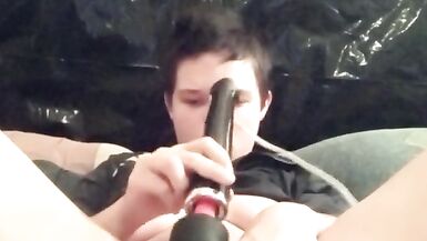 Fucking myself with my two tone cock pt2