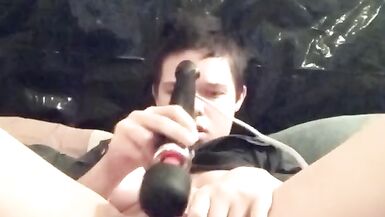 Fucking myself with my two tone cock pt2