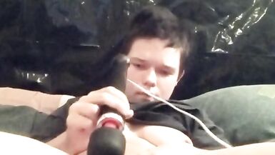 Fucking myself with my two tone cock pt2