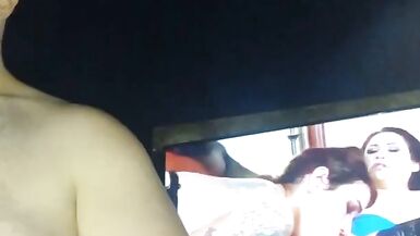 Chubby bottom guy fucked by Top Tranny in Adult Theater - 6 image