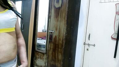 Inexperienced sissy crossdresser femboy showing her ass hole & masturbation with her big dick & cumshot too. - 3 image