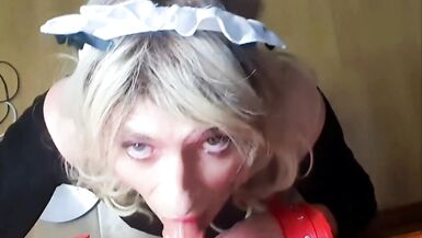 Deepthroat at my mouth of sissy slut - 12 image