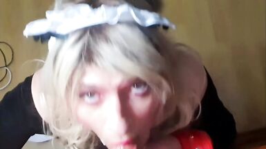 Deepthroat at my mouth of sissy slut - 14 image