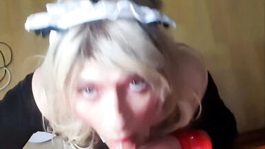 Deepthroat at my mouth of sissy slut - 15 image