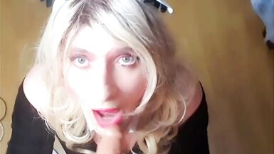 Deepthroat at my mouth of sissy slut - 3 image