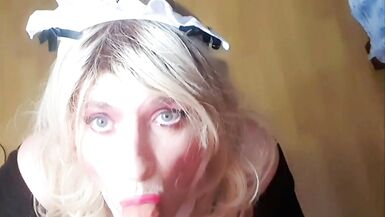 Deepthroat at my mouth of sissy slut - 4 image