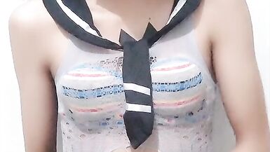 Asian Shemale Quick Cum Before School - 2 image