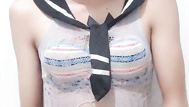 Asian Shemale Quick Cum Before School - 9 image