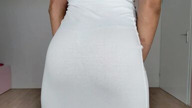 Sissy in see through dress trying on some Panties - 3 image