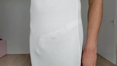 Sissy in see through dress trying on some Panties - 7 image