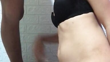 Sexy TS Rides a Big Dildo While Sucking Her Horny Husband's Huge Dick (Cum Explosion at Ending) - 8 image