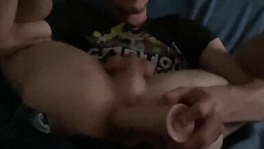 Femboy Takes Big Cock In his Tight Virgin Boy Pussy, denim shorts - 13 image