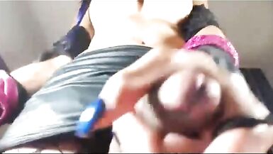 Redhead Shemale Strokes Her Cock Until She Cums - 11 image