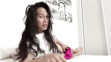 playing my big fat cock by asian hot ladyboy - 3 image