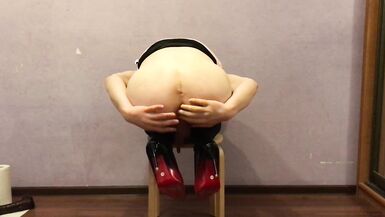 Sissy Secretary Lisa pleasures dick with her Mouth, Throat and Asspussy - 14 image