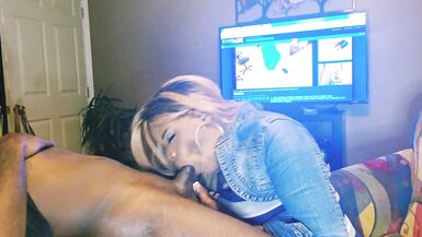 Ts Tracy services some black cock to completion - 2 image