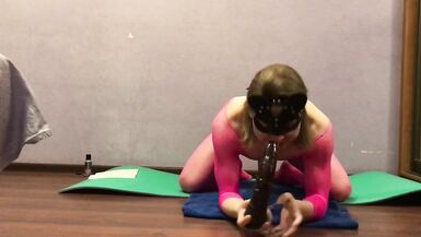 Sissy Lisa in pink bodystockings worships BBC - 7 image