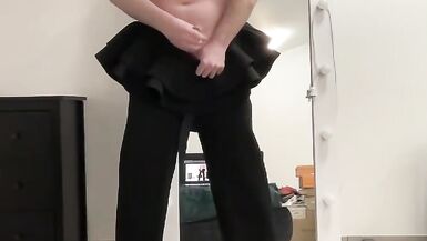 Evening ruffle jumpsuit on tranny sissy boy ready for night - 13 image
