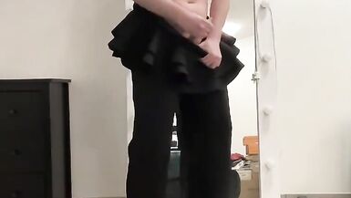 Evening ruffle jumpsuit on tranny sissy boy ready for night - 14 image