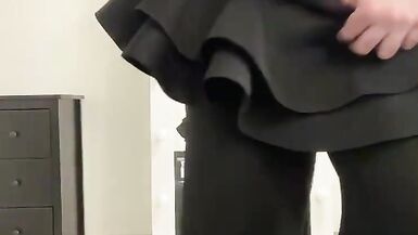 Evening ruffle jumpsuit on tranny sissy boy ready for night - 15 image