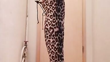 Stripping and playing in Tiger dress and boots - 8 image