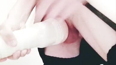 Erika Oak Creams Fleshlight With Her Big Girlcock - 12 image