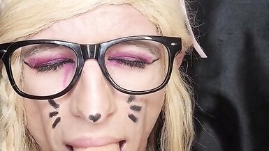 Cute Sissy Puts in Some Some Serious Deep Throat Training - 13 image