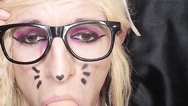 Cute Sissy Puts in Some Some Serious Deep Throat Training - 7 image